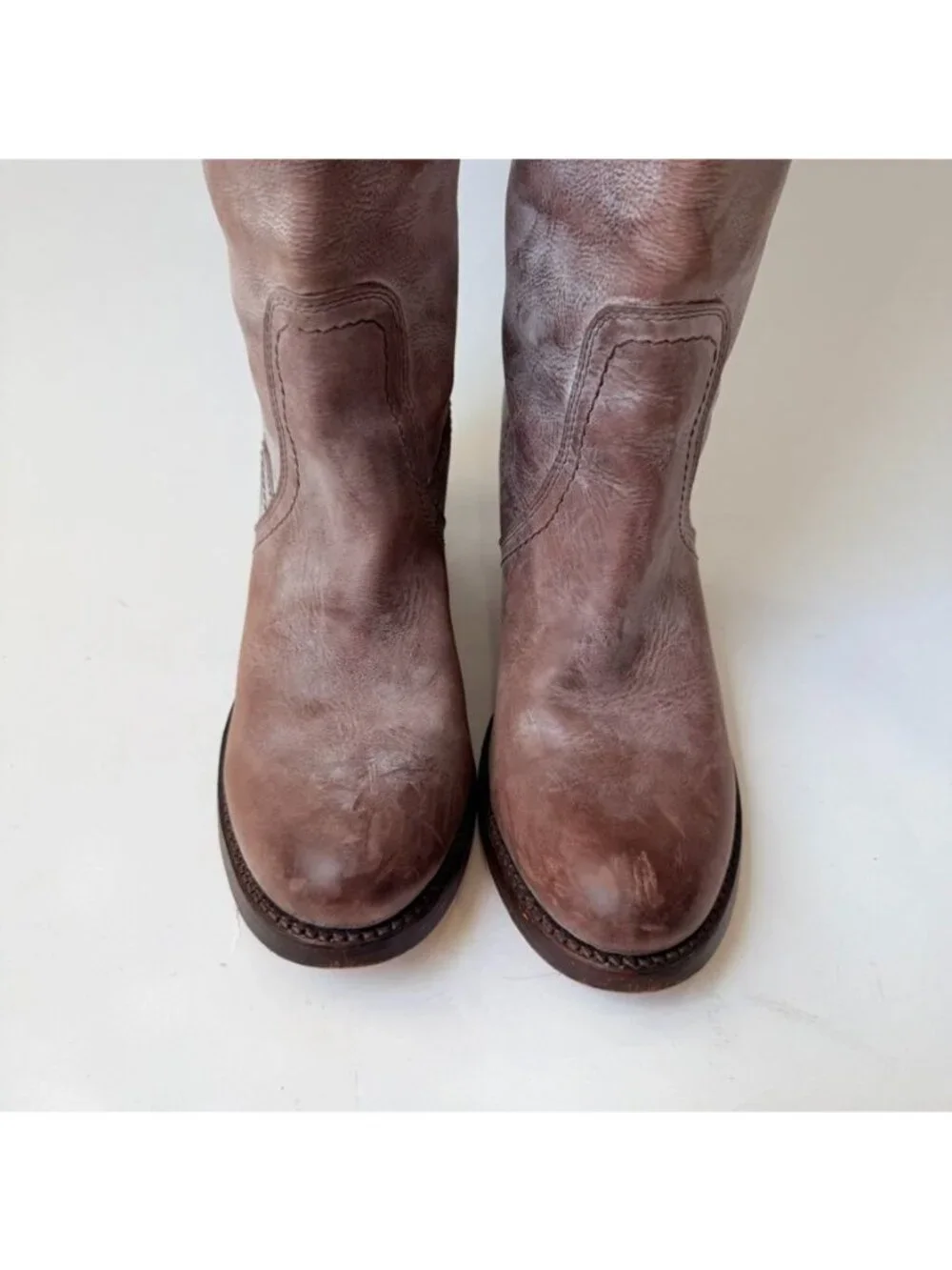Frye Jane Tall Cuff Womens Size 7.5B Brown Leather Over Knee Riding Boots